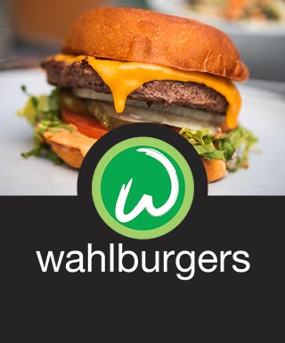 Wahlbergers symbol with burger image