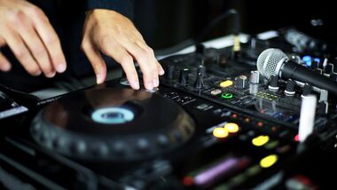 Hands on DJ table