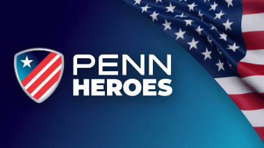 Penn Heroes shield with American flag