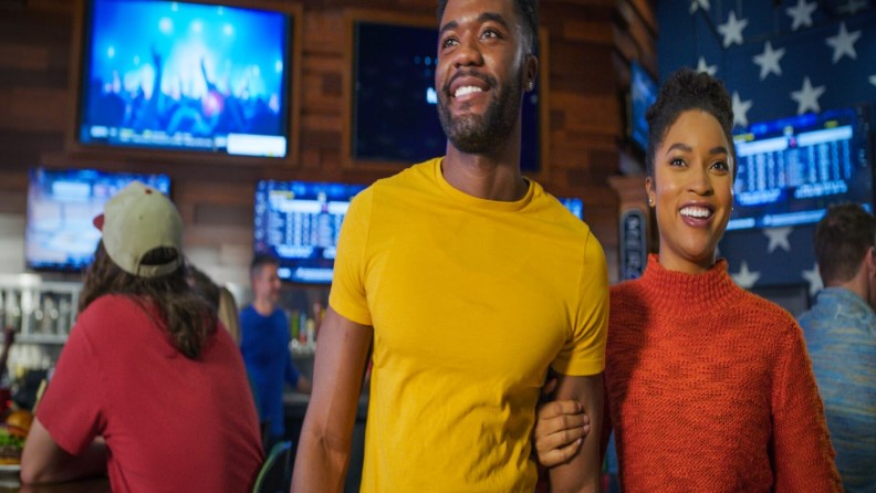 A couple in the bar