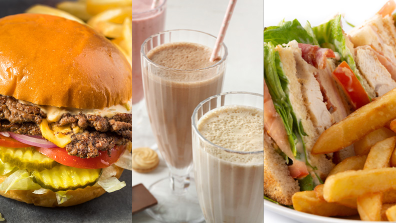 Burgers, shakes & sandwiches